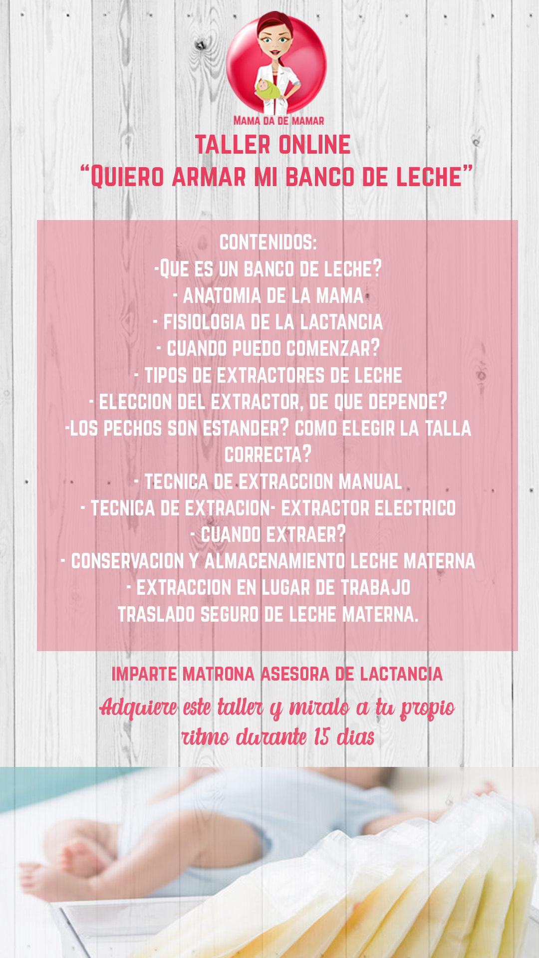 taller banco de leche grabado historias